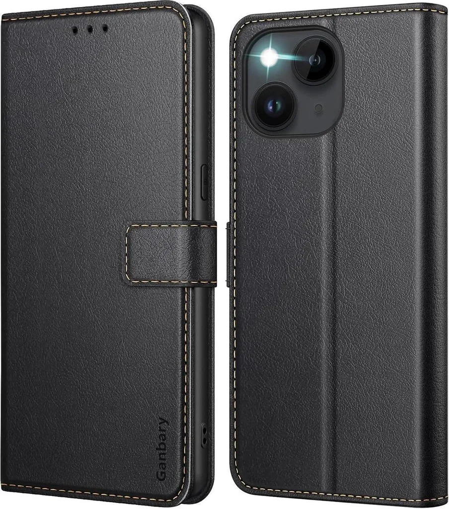 Protection iPhone 13 et 14 idéale pour Voyage avec Porte-Monnaie Noir