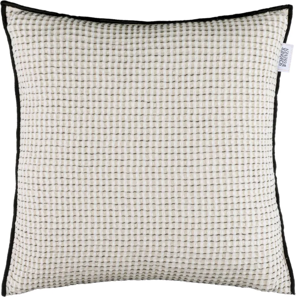 Housse de coussin Flex 38x38 cm blanc cassé en tissu résistant et doux