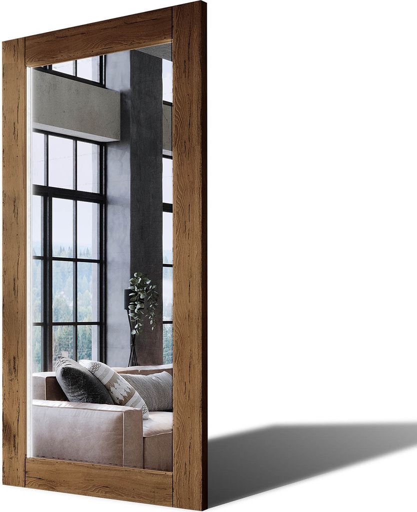 100x160 Rechteckig Rustikal Wandspiegel mit Rahmen Produktbild 