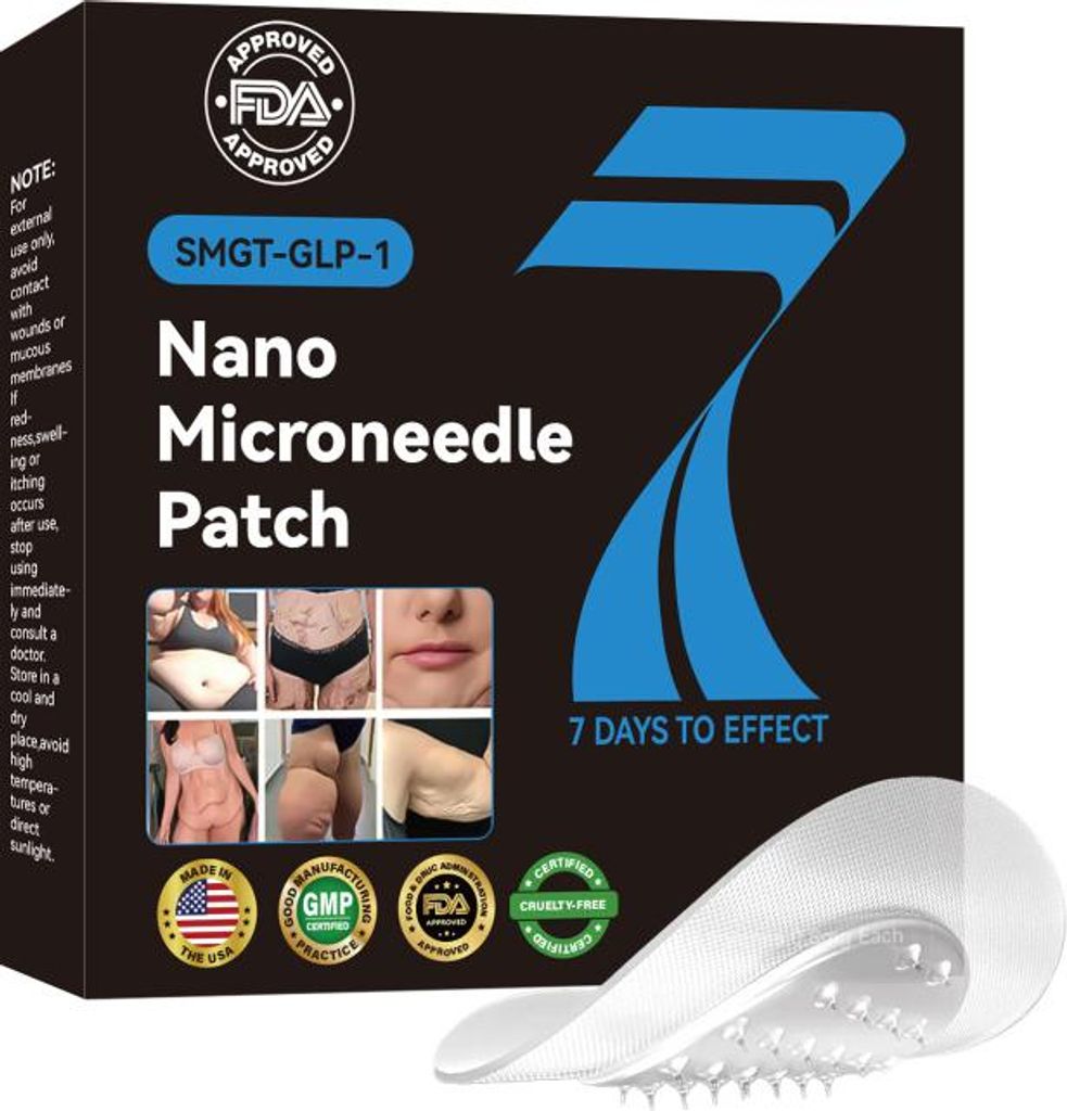 1 Nanos Mikronadeln-Patch, langlebig, Glp-1 Microneedlepatch, ultradünn, sanfte Mikronadeln, schmerzlos, für Männer und Frauen