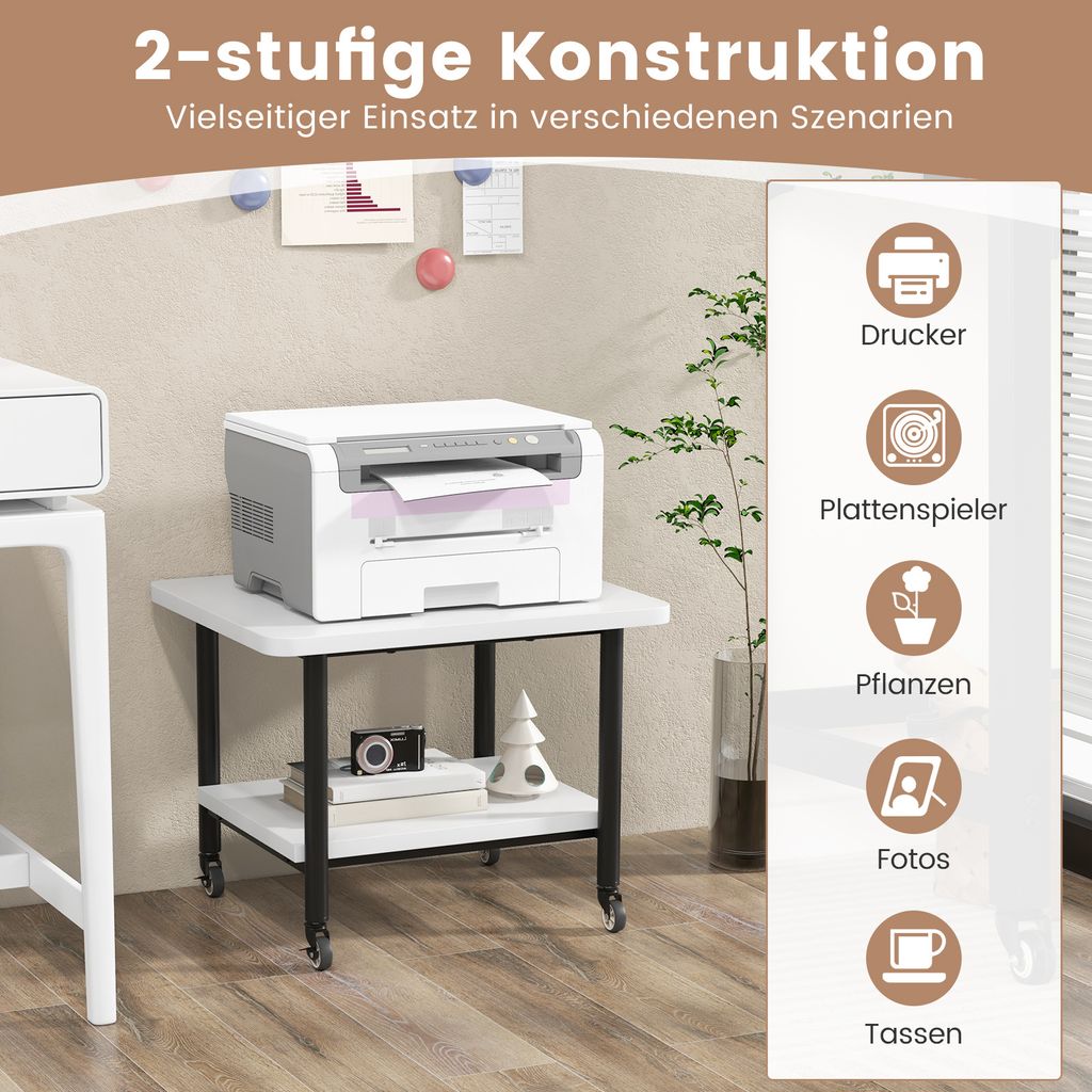 COSTWAY Stojak na drukarkę z miejscem do przechowywania, Zdjęcie produktu 7