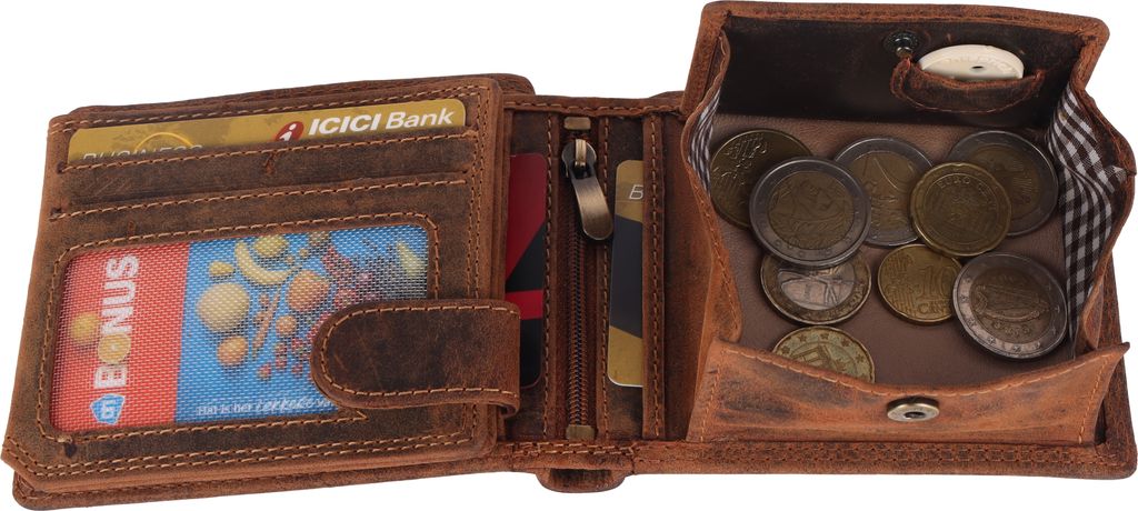 Geldbörse Herren Portemonnaie Echt Leder Großes Münzfach Geldbeutel RFID MANZA