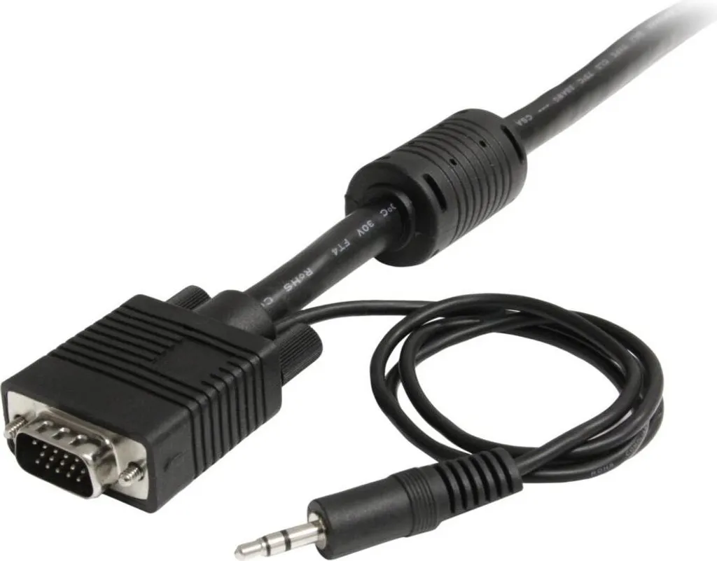 Cavo Monitor VGA StarTech 2 Metri con Jack Audio 3.5mm - Nero Coax - 5