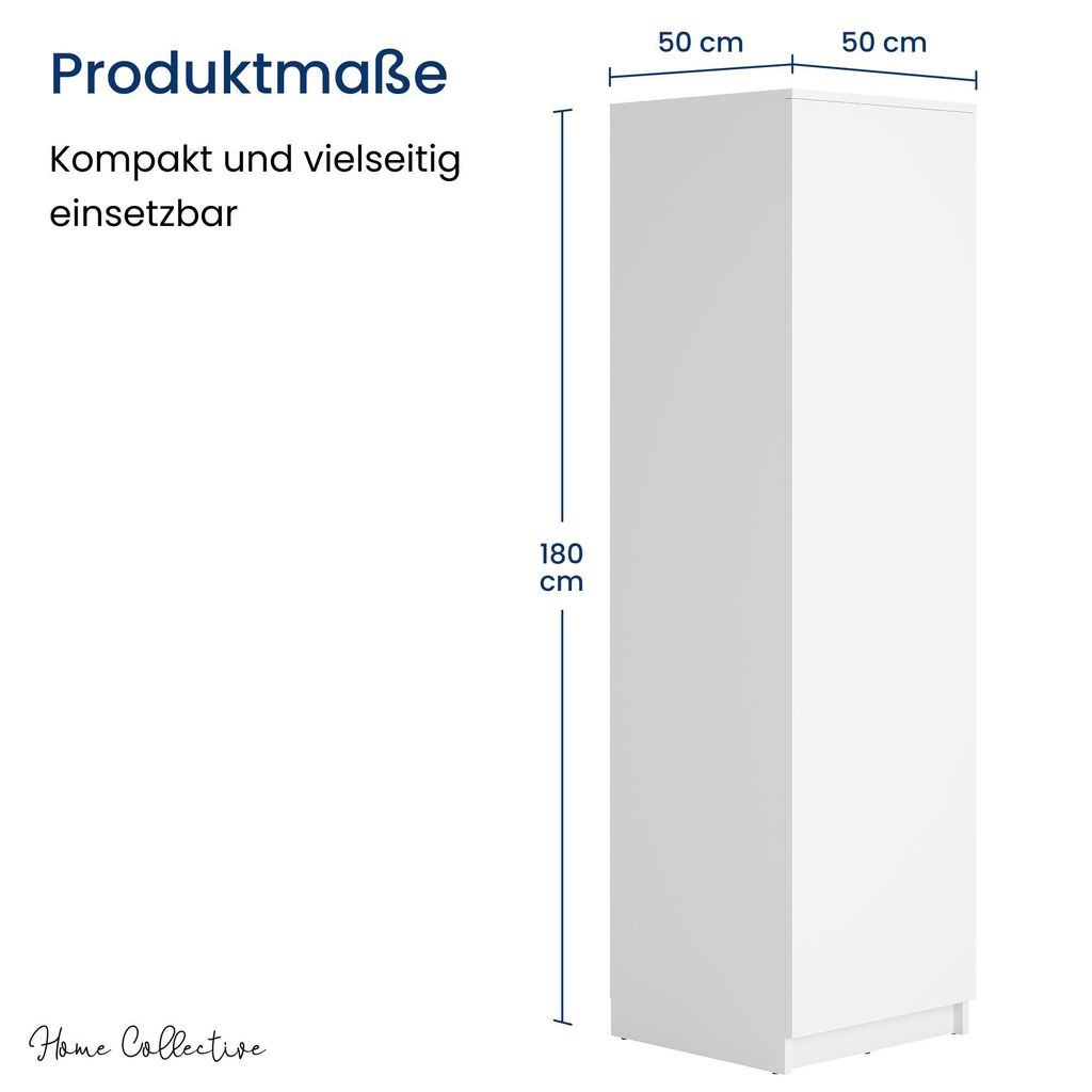 Garderobenschrank in weiß Garderobe Mehrzweckschrank 50cm Produktbild 