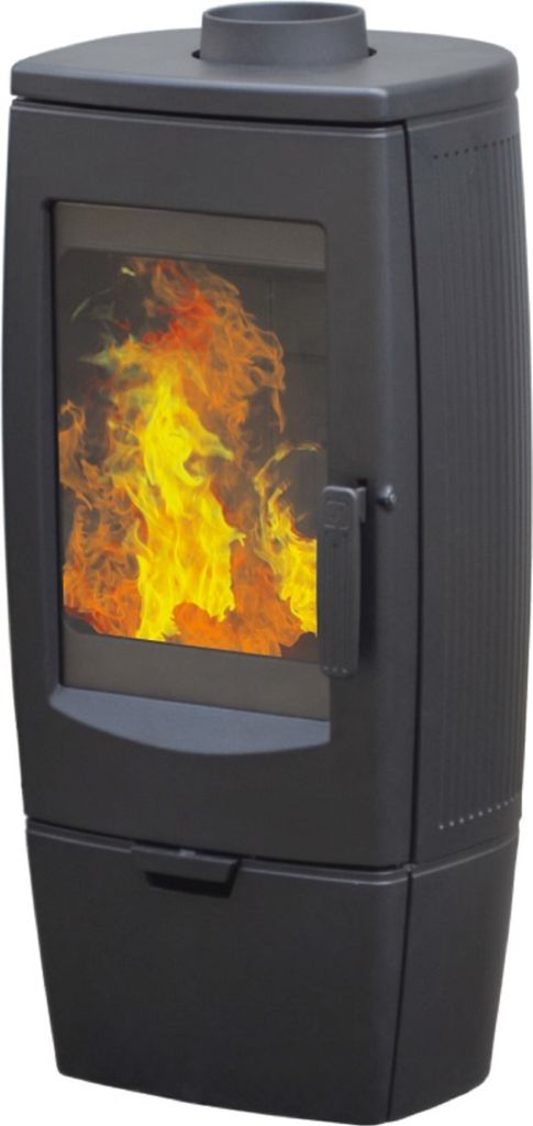 Plamen Gala Kaminofen Schwarz 8 kW – Gusseisenofen, Energieeffizienz A+, raumluftunabhängig