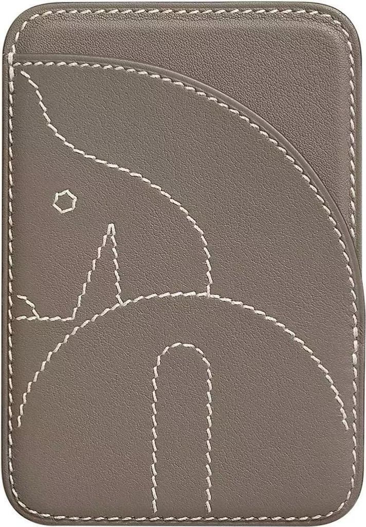 INF Magnetische Kunstleder Handy Kartenhalter Geldbörse mit Standfunktion Grau
