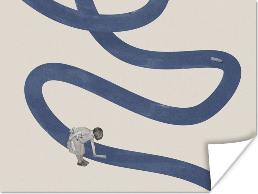 MuchoWow Poster Mädchen - Recyceln - Vintage 120x90 cm - Wandbild