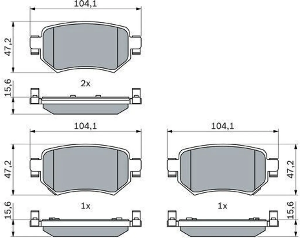 Plaquettes de frein BOSCH 0986460010 pour Mazda 6 (G) - Qualité OE