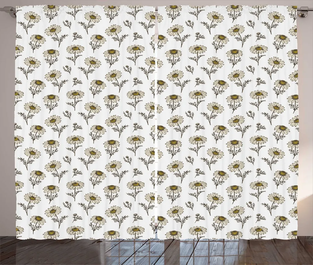 Rideau pour salon fleurs de printemps 280x225 cm style rustique chic