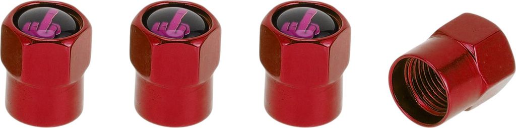 4 Stück Fingerabdruck-Muster Reifenventil-Stammkappen für Autoreifenventil-Staubschutzabdeckungen Dekorative Aluminiumlegierungsgummis Rot Pink 8...