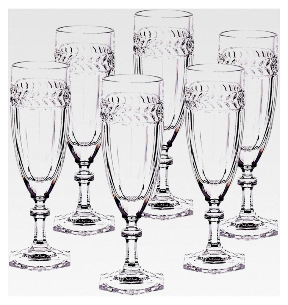 Sektglas Champagnerglas Miss Desiree 130 ml Transparent Kristallglas 18,5 cm (6er Set)