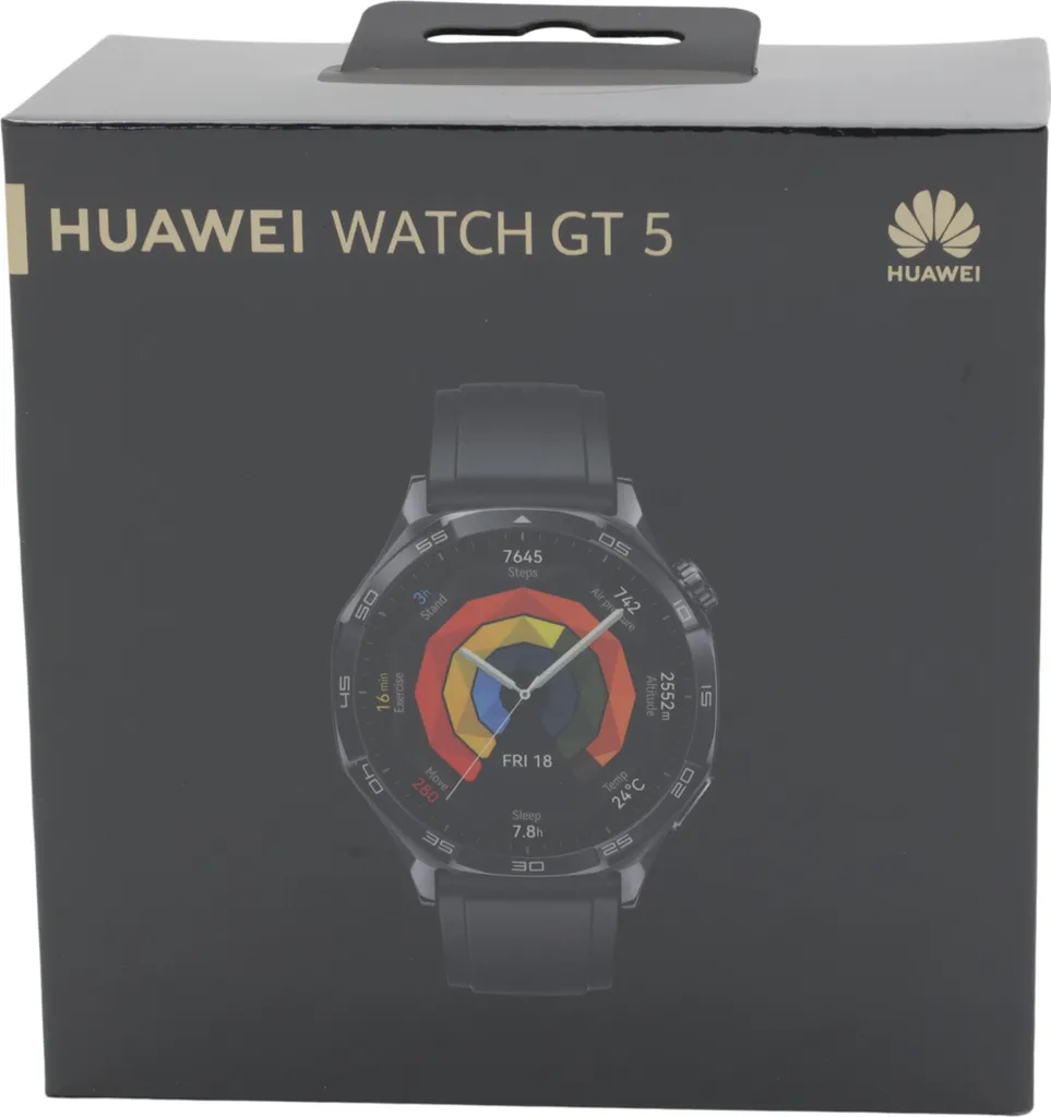 Huawei WATCH GT5 46mm Montre Connectée AMOLED Noire avec GPS Intégré