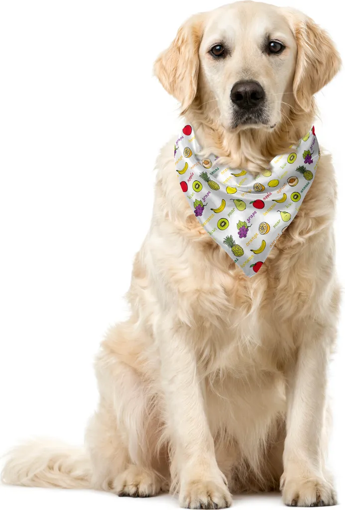 ABAKUHAUS Bandana Pet Viola Giallo 55x55 - Regalo Estivo per Cani e Gatti
