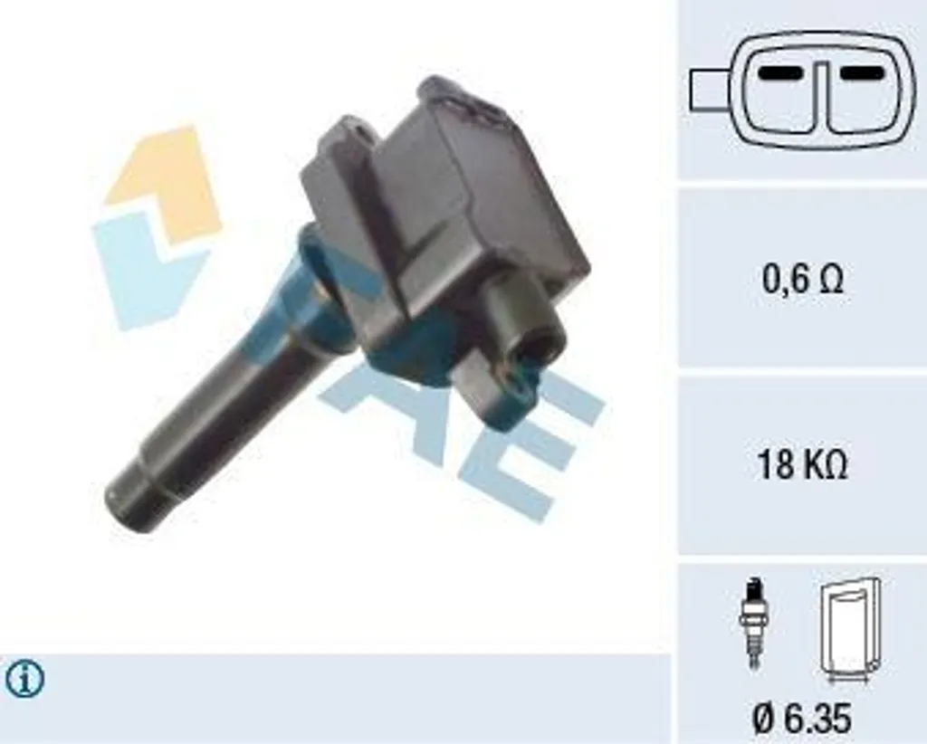 Bobine d'allumage haute tension FAE 80395 compatible OE 134014 Kia