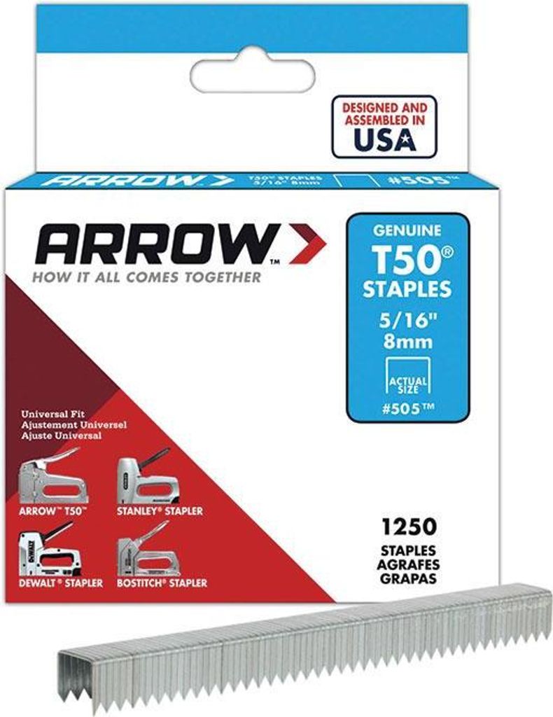 Arrow T50 Heftklammern 8mm 5/16'' 1250pk WI1610 (One Size) (One Colour)