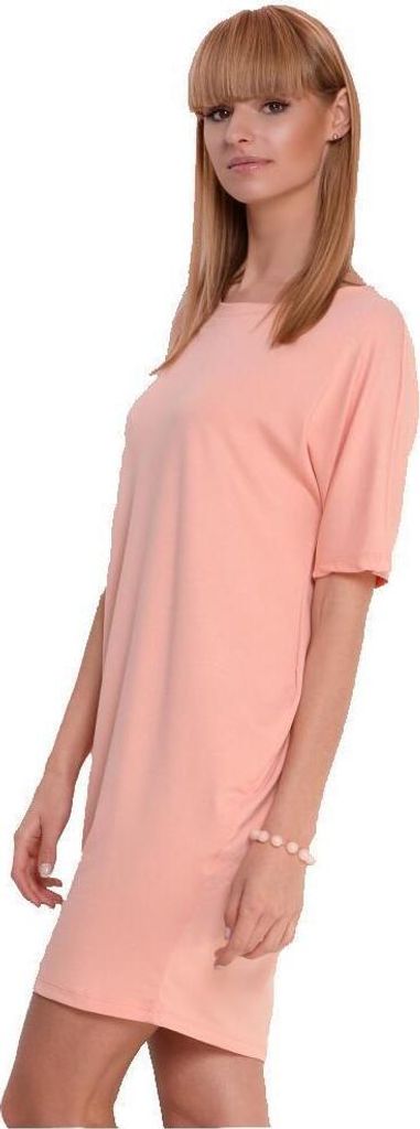 Damen Basic Kleid Dress; Lachs S/M