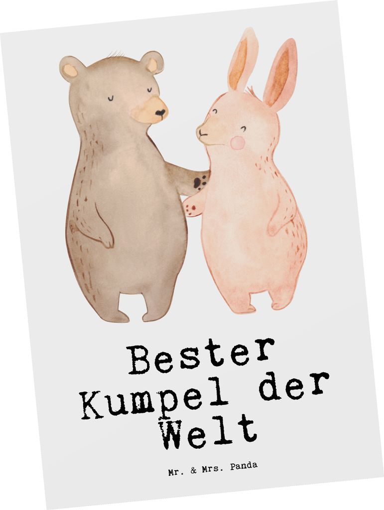 Mr. & Mrs. Panda Postkarte Hase Bester Kumpel der Welt - Weiß - Geschenk, Buddy, Grußkarte, Ansichtskarte, Freund, Kollege, Postkarten, Best Frie...