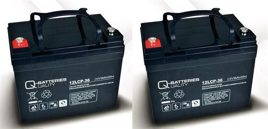 Ersatzakku für Ortopedia Citipartner 3/4 2 St. Q-Batteries 12LCP - 36 / 12V - 36Ah Zyklentyp AGM VRL
