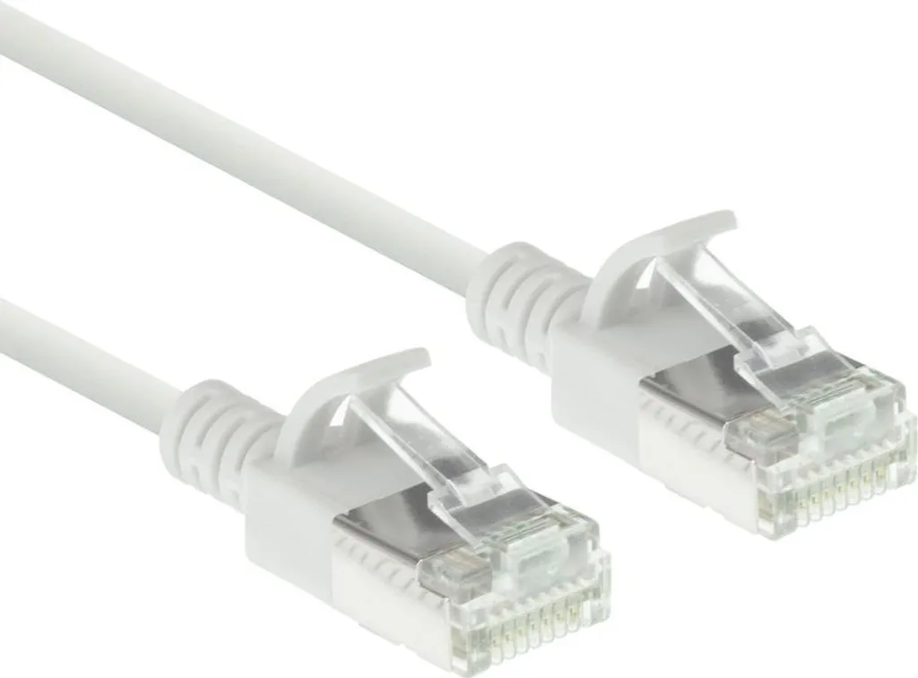 Cavo Ethernet Sottile CAT6A 1 metro ACT DC6901 LSZH - Bianco 10Gbps