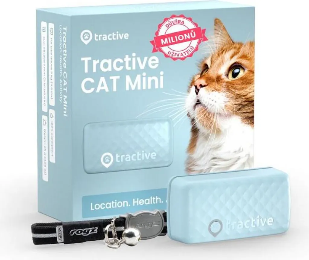 Tractive GPS CAT Mini menthe : traceur GPS miniature pour chat localisable