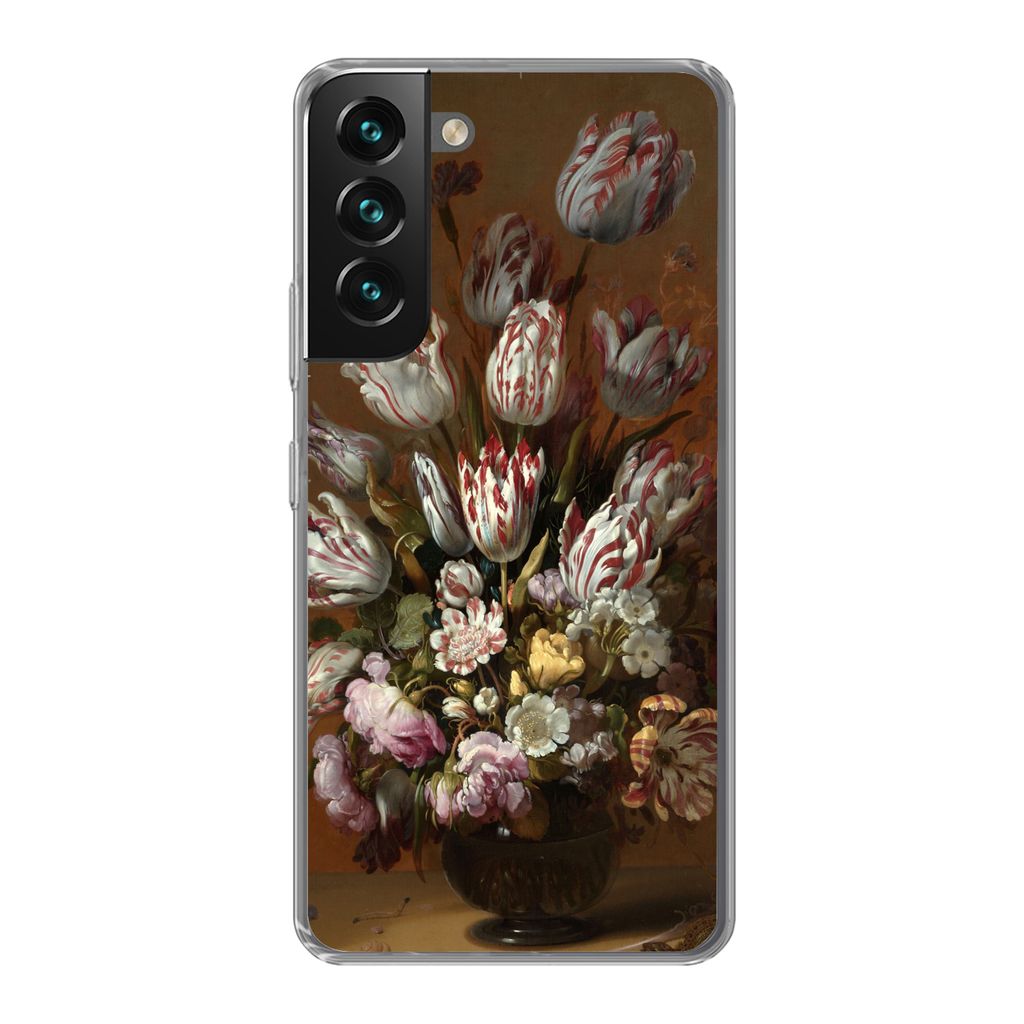 MuchoWow Handyhülle Schutzhülle Hülle für Samsung Galaxy S22 Plus Kunst - Blumen - Stillleben - Alte Meister - Vintage Silikon Softcase Handy...