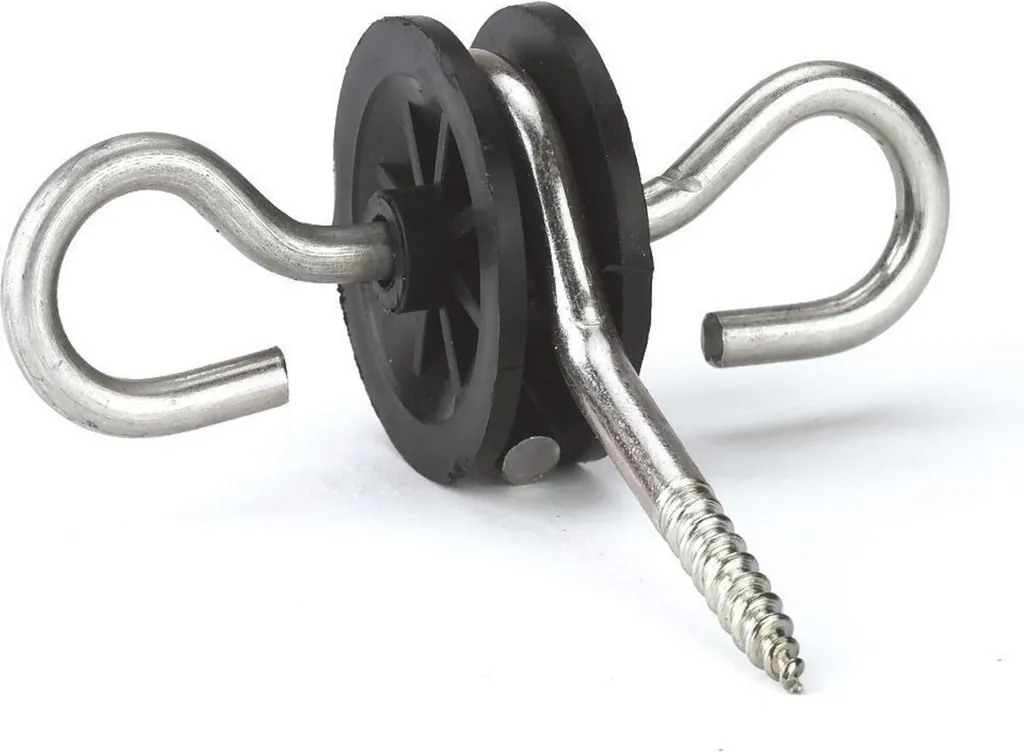 Isolatore per Maniglia Zincato con 2 Ganci per Recinti Elettrici