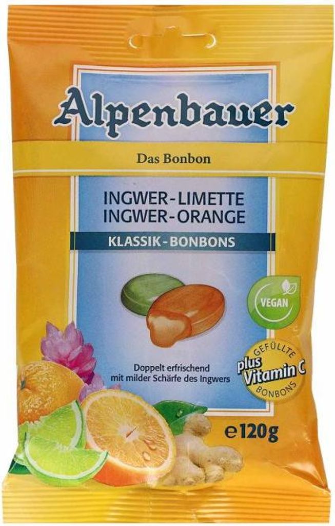 Alpenbauer Klassik Ingwer Orange Ingwer Limette Bonbons Produktbild 