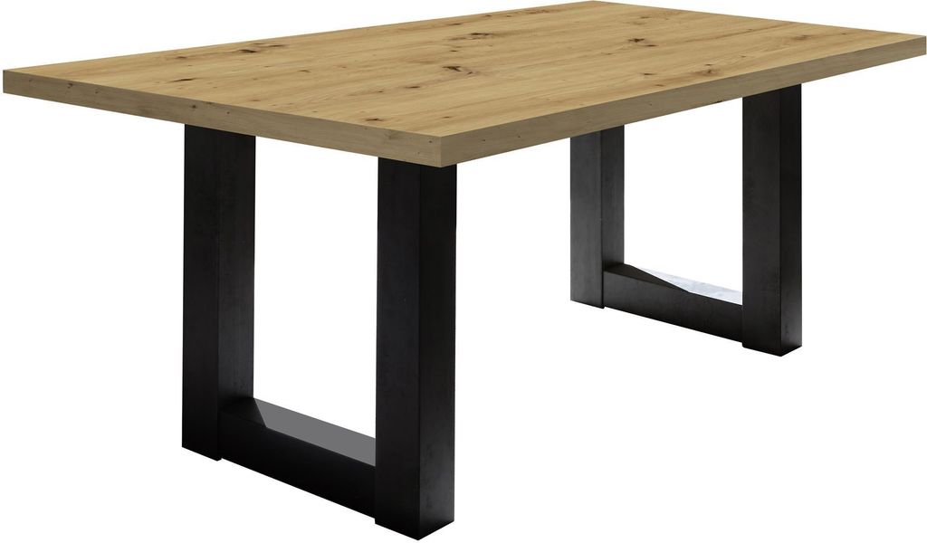 Esszimmertisch Eila 8 180 x 90 x 75 Esstisch Schwarzstahl/Asteiche 13376-180