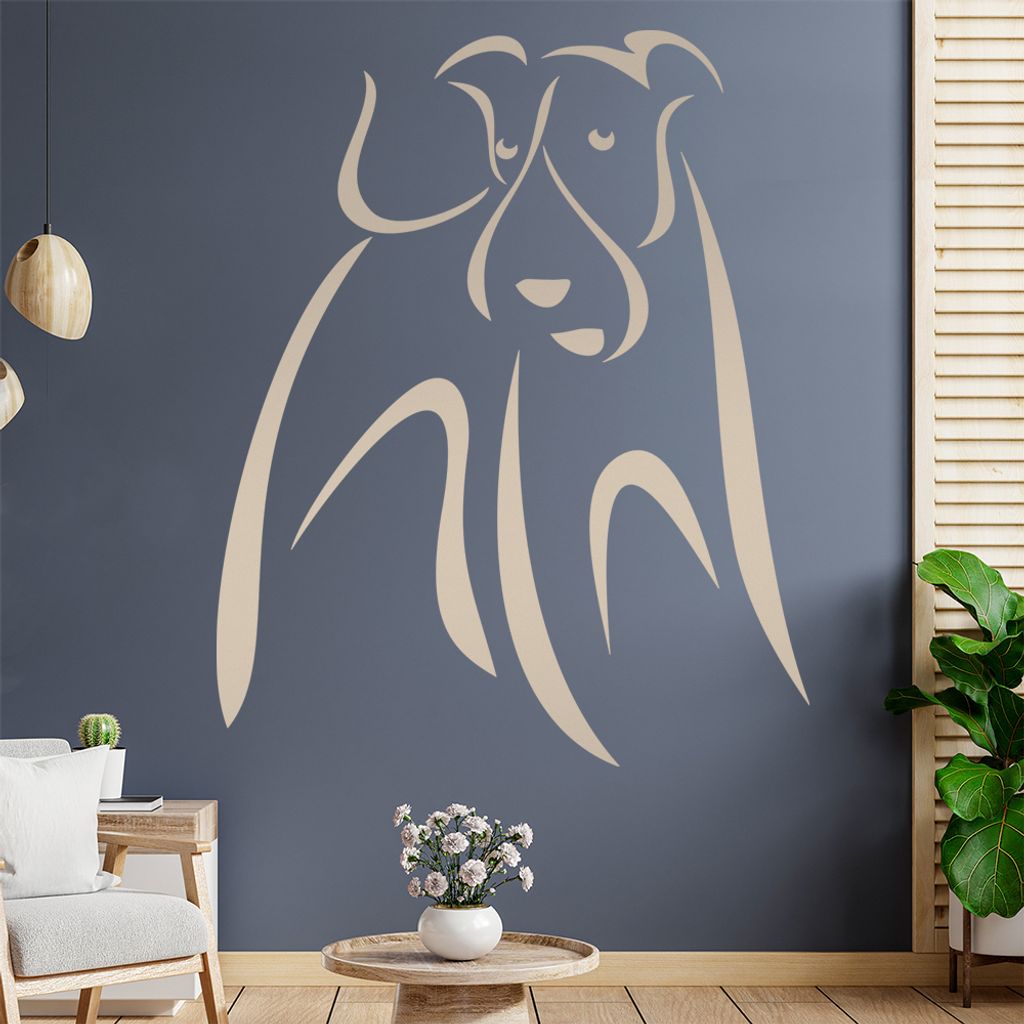 Hund Linien - Hunde Wandtattoo in 6 Größen - Wandaufkleber Wall Sticker - Dekoration, Küche, Wohnzimmer, Schlafzimmer, Badezimmer