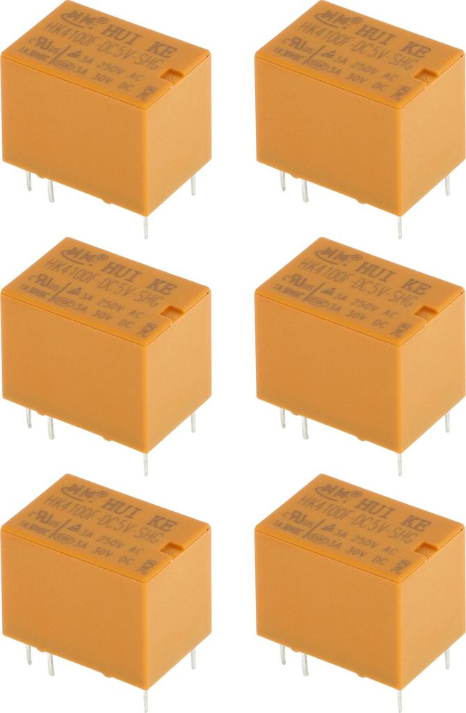 6 Pins DC5V 3A 6 Stück Auto Relais Wasserdichtes Auto Relais Auto Motorrad LKW Boot Mehrzweck Orange