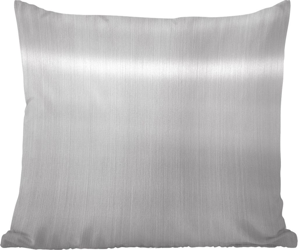 MuchoWow Zierkissen Sofakissen Wohnzimmer Dekokissen 40x40 cm Metalldruck - Silber - Grau - Foto Kissen - Schlafzimmer Dekoration