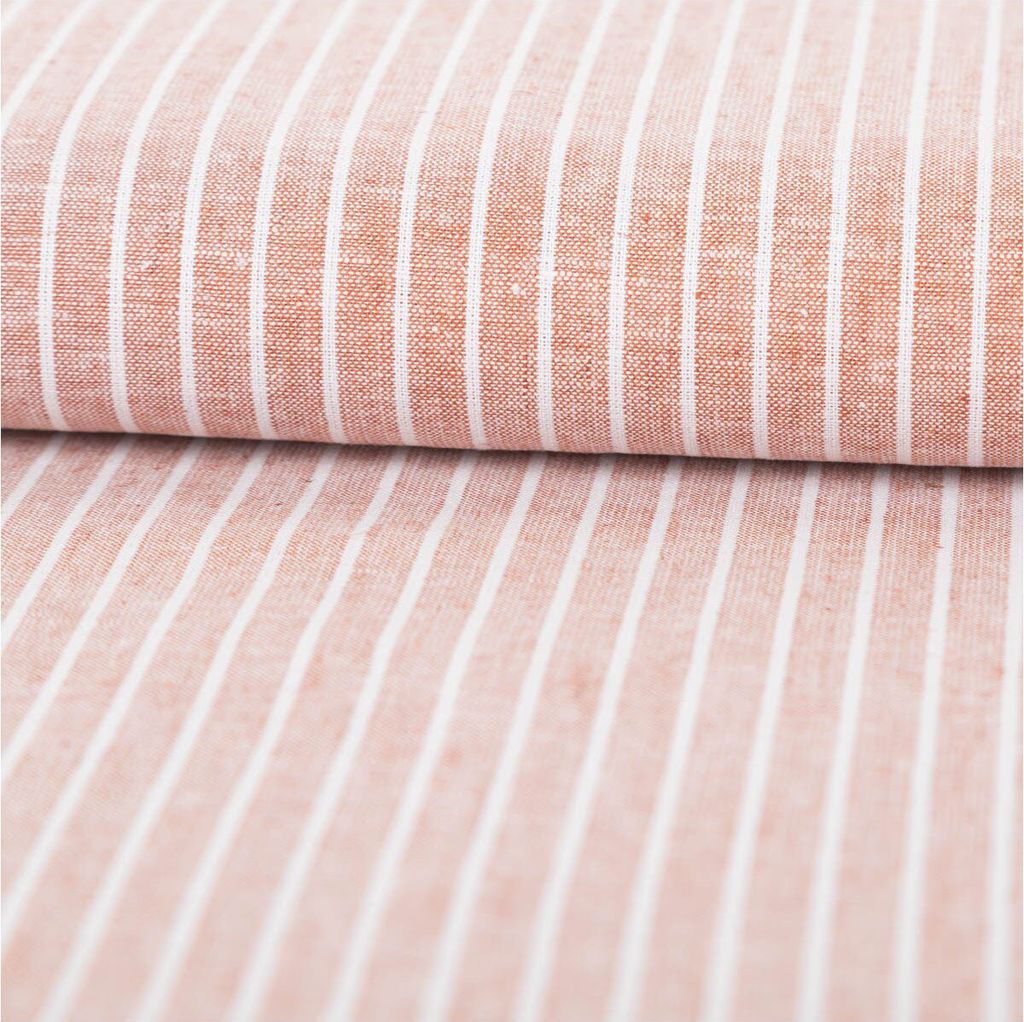 Leinenstoff Meterware Baumwollstoff Chambray Streifen Produktbild 