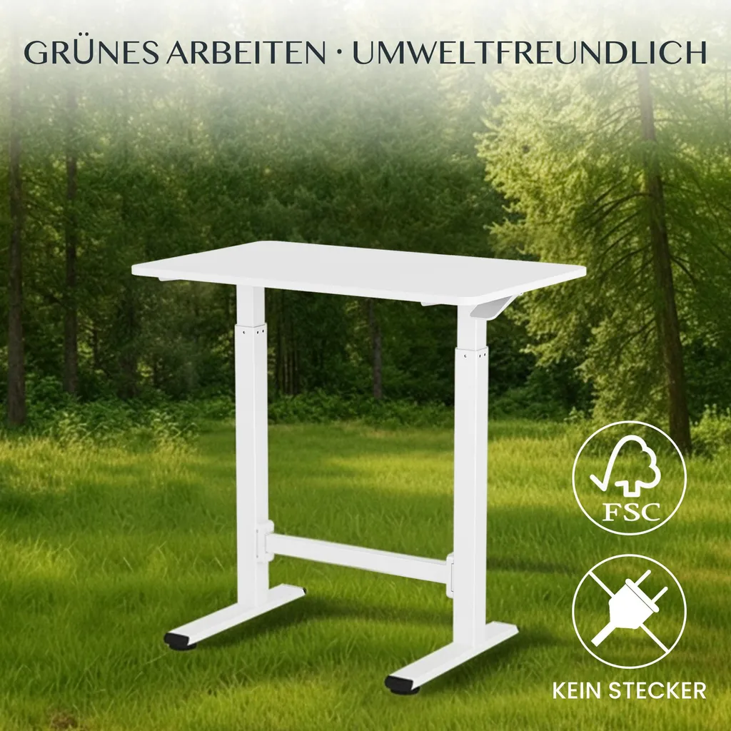 Flexispot Sit-Stand 80x50: Ergonomia Minimalista e Mobile | Bianco - 9