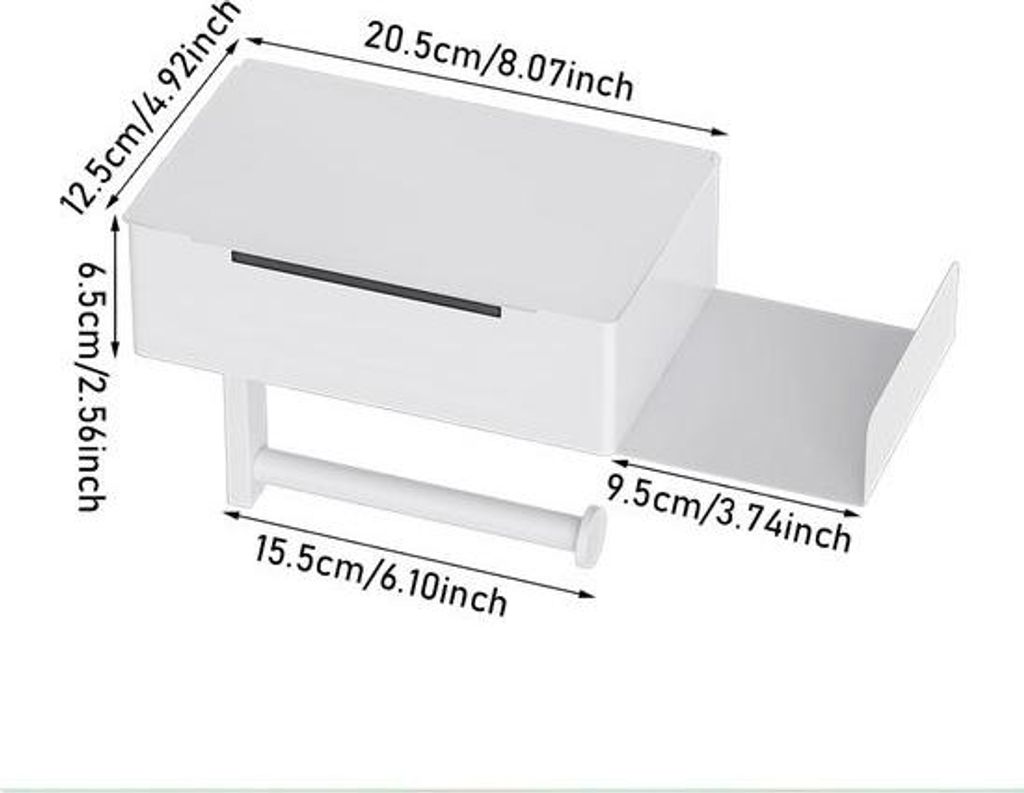 Toilettenpapierhalter aus Edelstahl, selbstklebend oder zum Anbohren, Toilettenpapierhalter für Toilette, Badezimmer, Küche (weiß, Ausführung B)