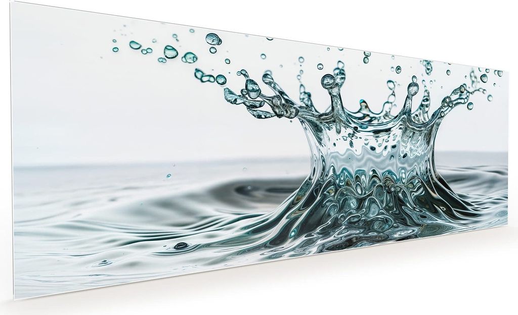 Küchenrückwand Spritzschutz Glas mit Motiv Wassertropfen Splash 40 x 40 cm