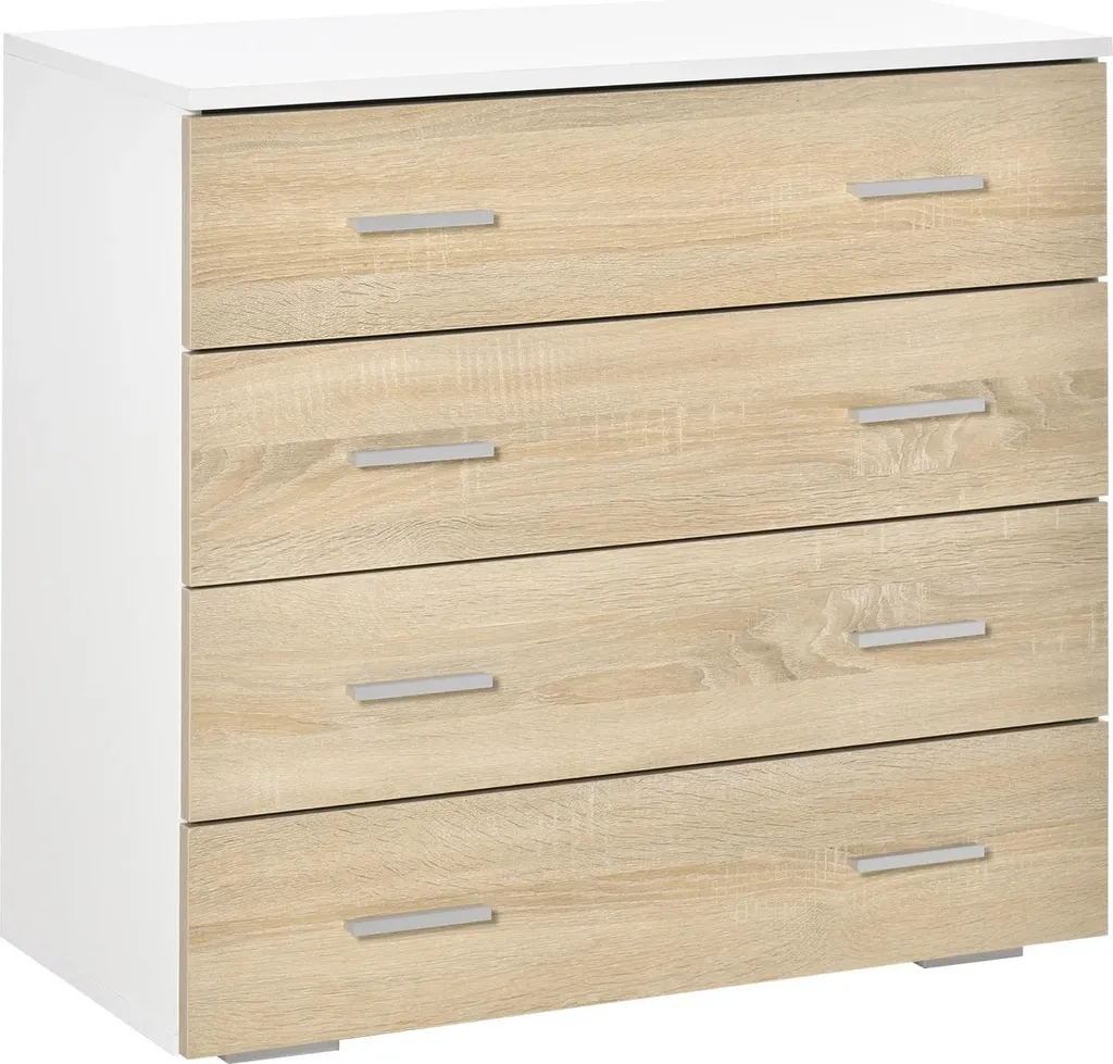 Meuble de salon Commode moderne 4 tiroirs - Rangement élégant en bois