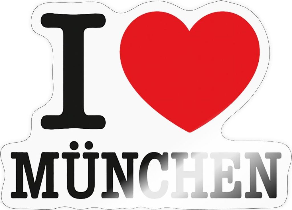 Spreadshirt I Love München Herz Bayern Munich Sticker Aufkleber, 10 x 10 cm, Transparent glänzend