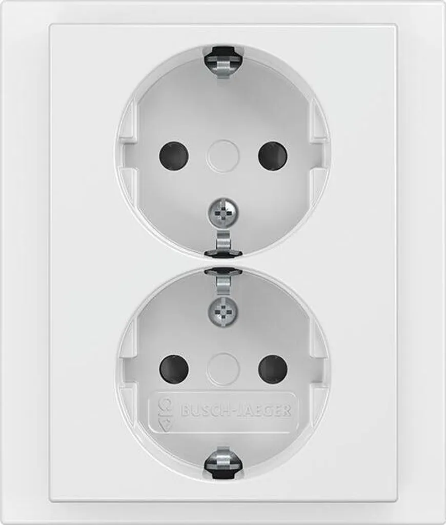 Prise double complète Busch-Jaeger 202 EUJB-84 Safety+ robuste et fiable