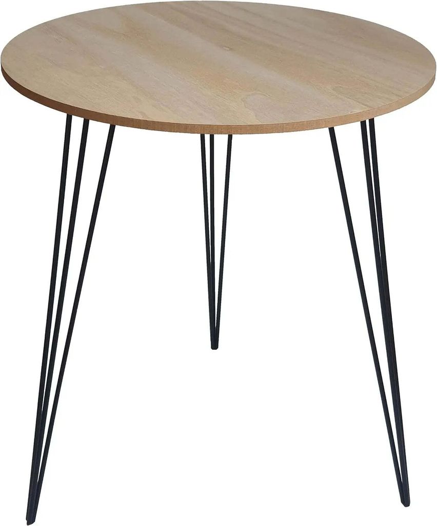Beistelltisch Couchtisch rund Holz Metall Tisch Nachttisch Produktbild 