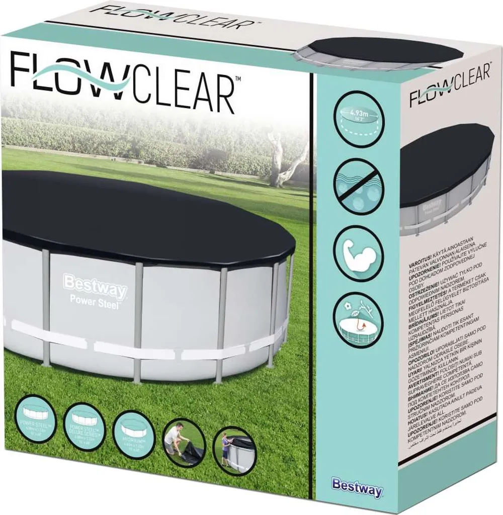 Bâche piscine 488 cm Bestway Flowclear avec trous de drainage d'eau - 7