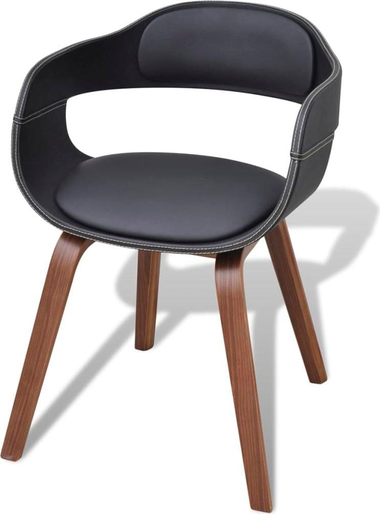 vidaXL Esszimmerstühle 6 Stk. Schwarz Bugholz und Kunstleder