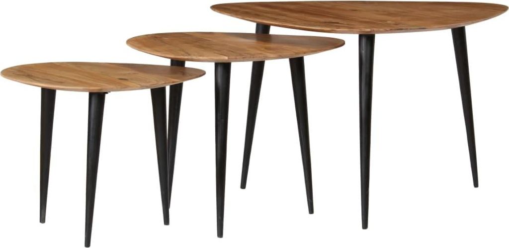 vidaXL 3-tlg. Couchtisch-Set Massivholz Akazie