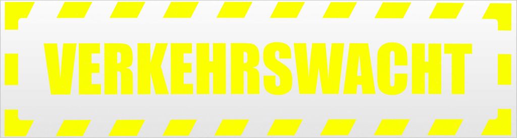 Kiwistar Verkehrswacht gestreift Magnetschild Schild magnetisch - 20cm Neongelb - Magnetfolie für Auto PKW Kfz