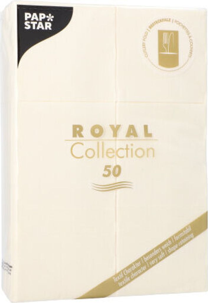 PAPSTAR Servietten-Tasche "ROYAL Collection" champagner 50 Stück