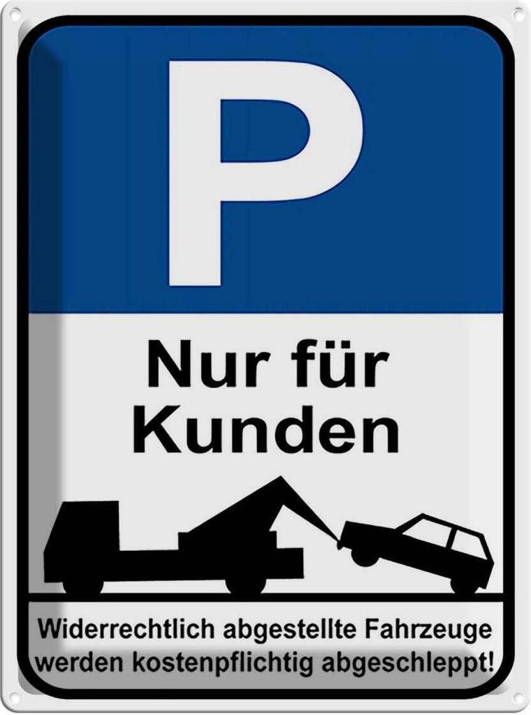 vianmo Blechschild 40x30 cm Parkplatz P nur für Kunde Parkplatzschild