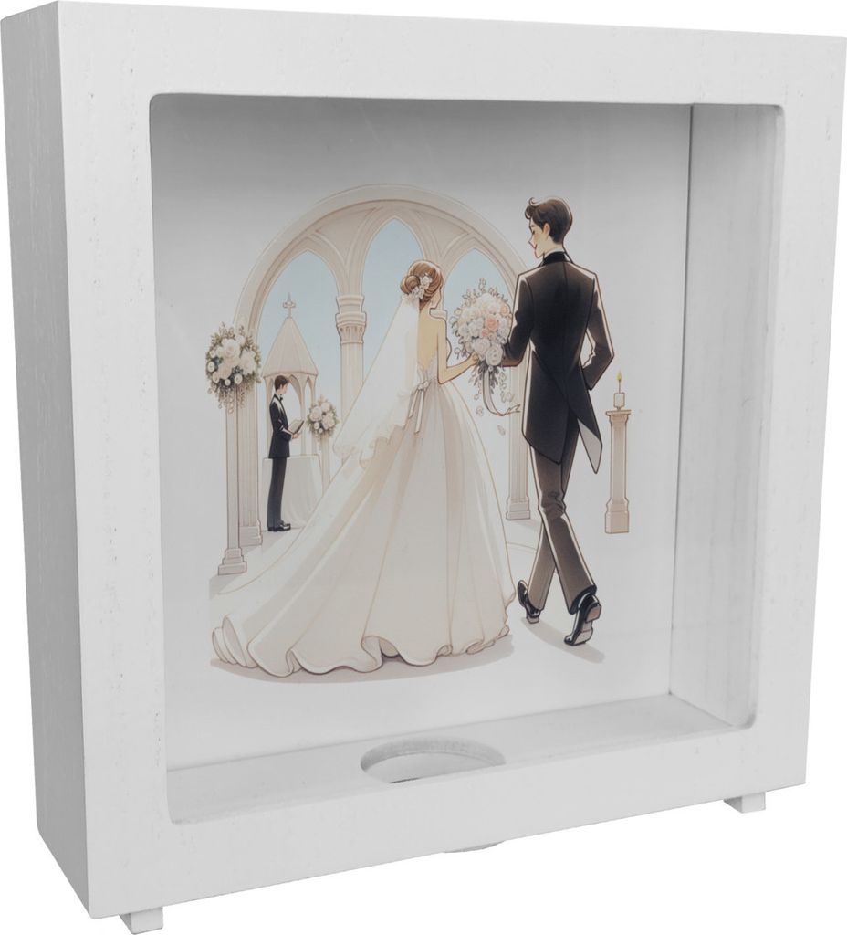 Hochzeitskasse Rahmen Spardose aus Holz