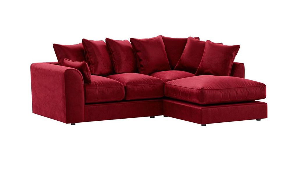 SLF24 - Rechtsseitiges Ecksofa Dillon Velvet - dunkelrot - Kronos 2