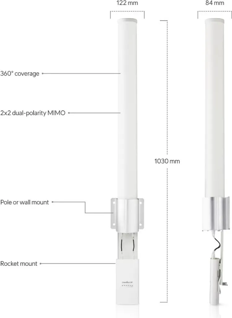 Antenne Omnidirectionnelle Extérieure Ubiquiti AMO-2G10 MIMO 2,4 GHz