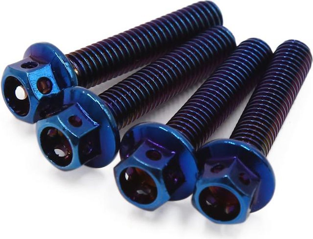 4Stk Motorrad Hexagon Schrauben Verschluss Bunte Titan Legierung M6 x 30mm DE de