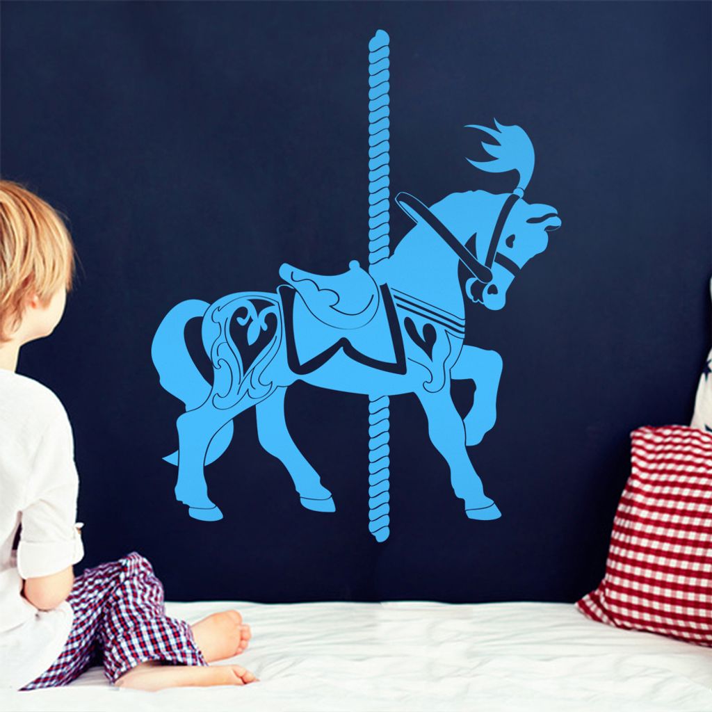 KIWISTAR Karussellpferd Wandtattoo in 6 Größen - Wandaufkleber Wall Sticker - Dekoration, Küche, Wohnzimmer, Schlafzimmer, Badezimmer